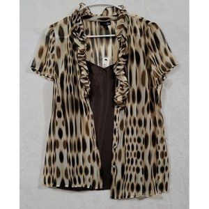 East 5th Women's Sheer Tigereye Blouse & Camisole Size Medium New With Tags